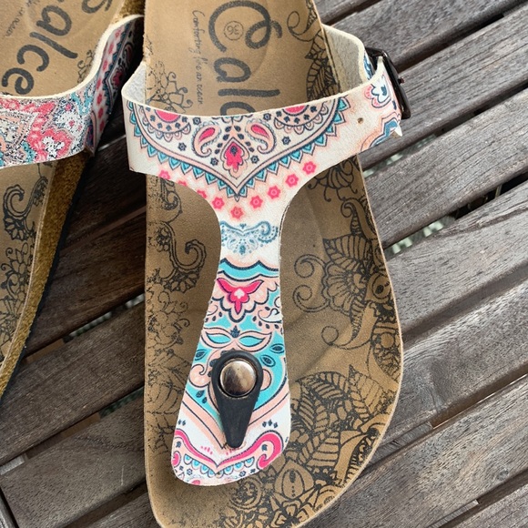 Calceo Women’s Size EU 36 US 6 Boho Thong Sandals Colorful - Picture 11 of 12